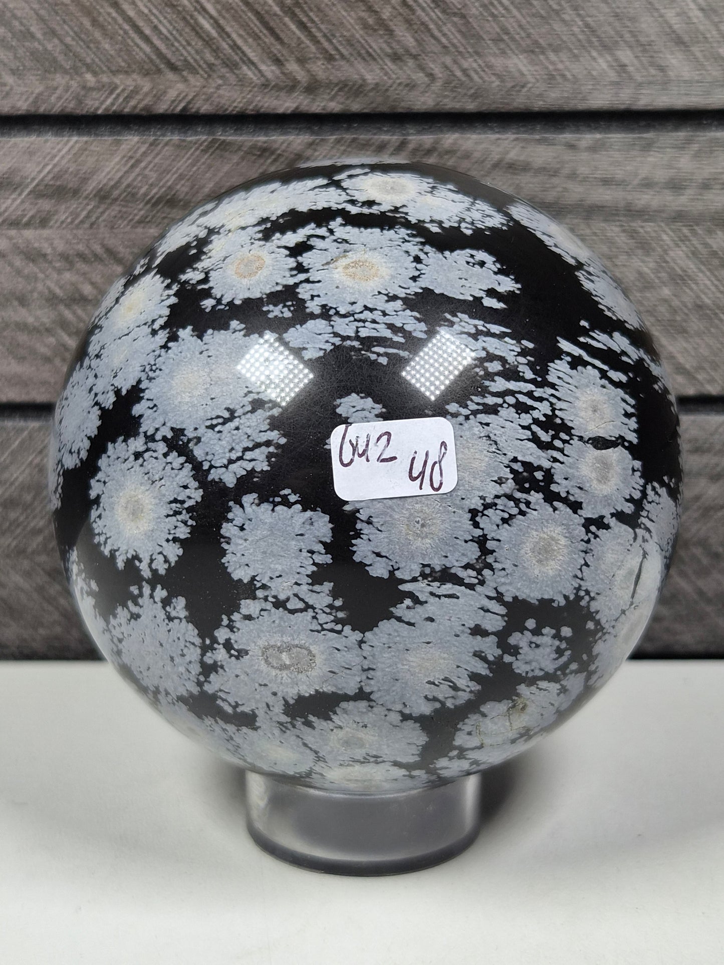 Sneeuwvlok Obsidiaan bol 642 gram