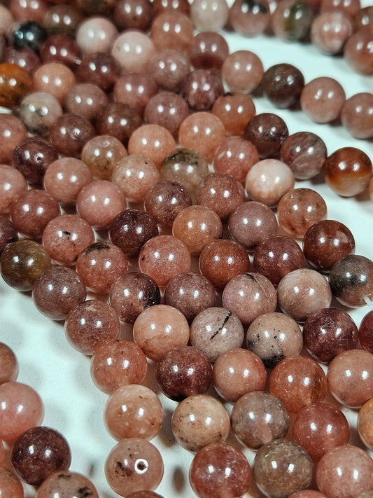 Aardbeienkwarts kralenstreng 8mm