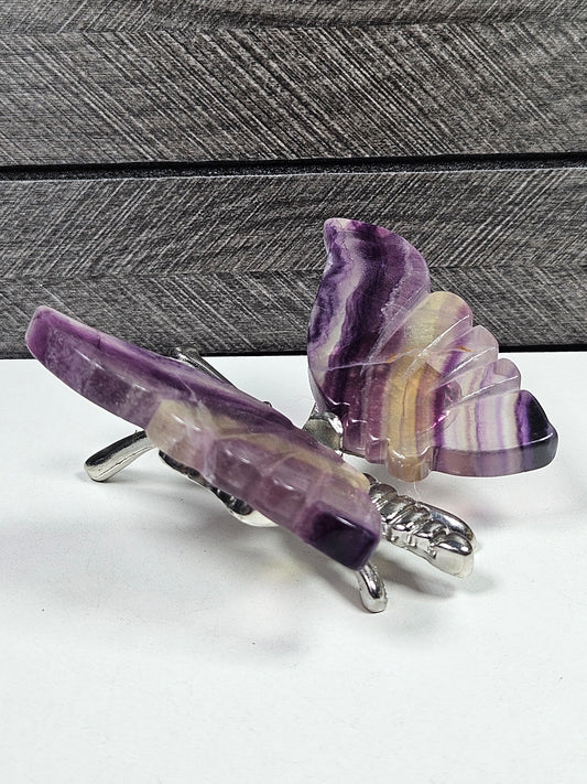 Fluoriet vlinder zilver lijfje nr4