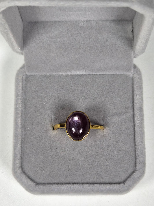 Paarse Mica s925 (verguld) verstelbare ring nr10