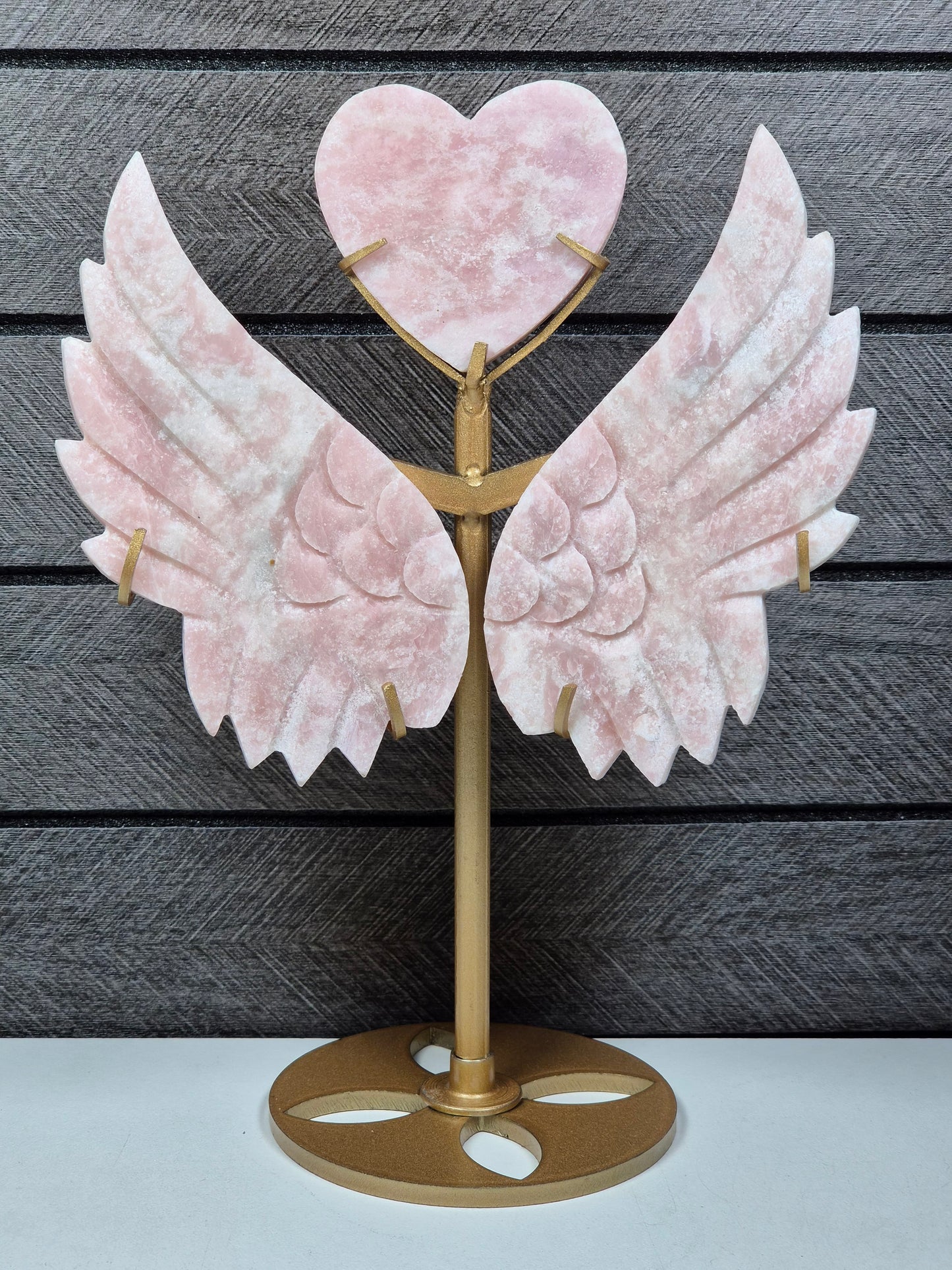 Roze Opaal Hart met Vleugels nr3