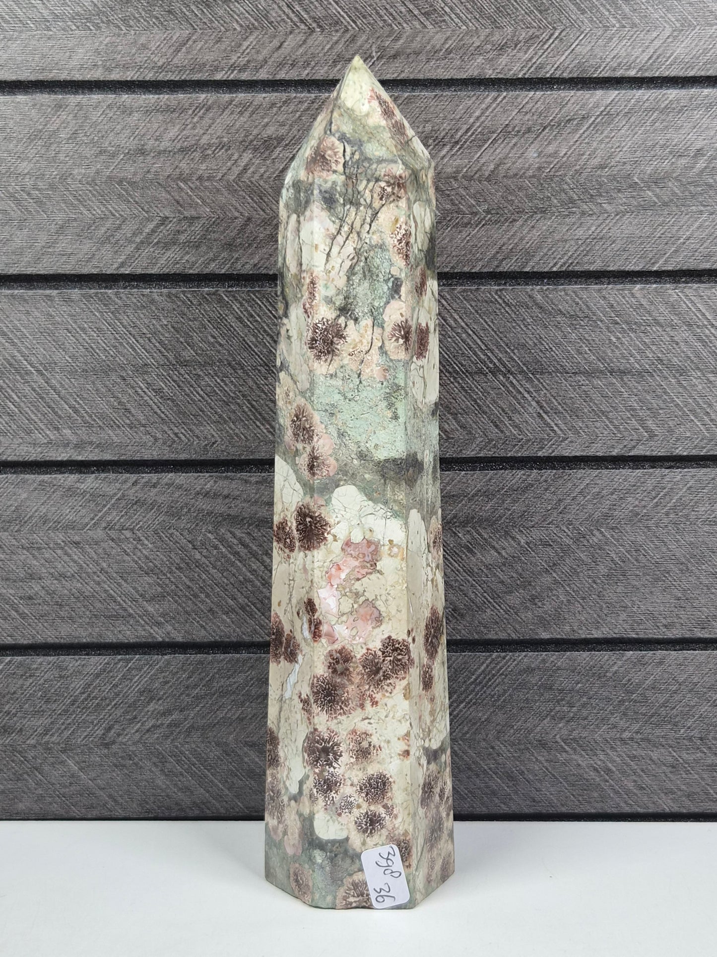 Groene Bloem Jaspis toren 398 gram