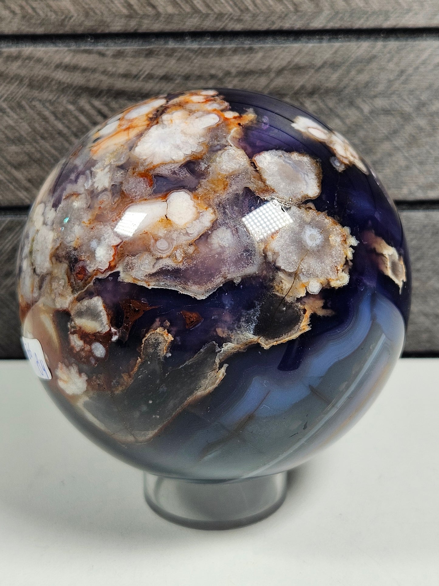 Paarse Bloemagaat bol 706 gram (geverfd)