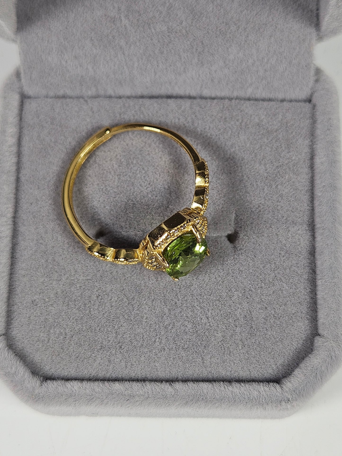 Diopsiet s925(verguld) verstelbare ring nr5