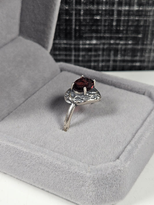 Granaat s925(zilver) verstelbare ring nr36