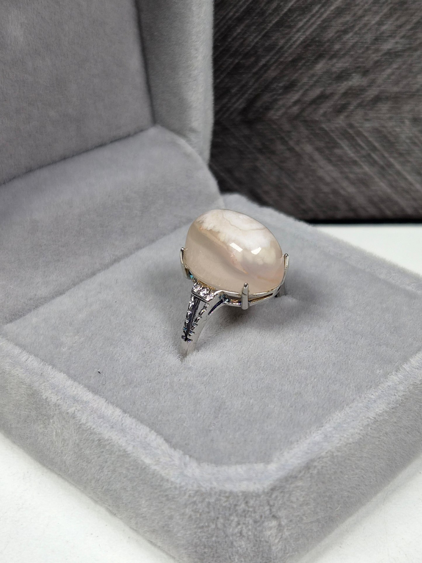 Bloemagaat s925 (zilver) verstelbare ring nr13