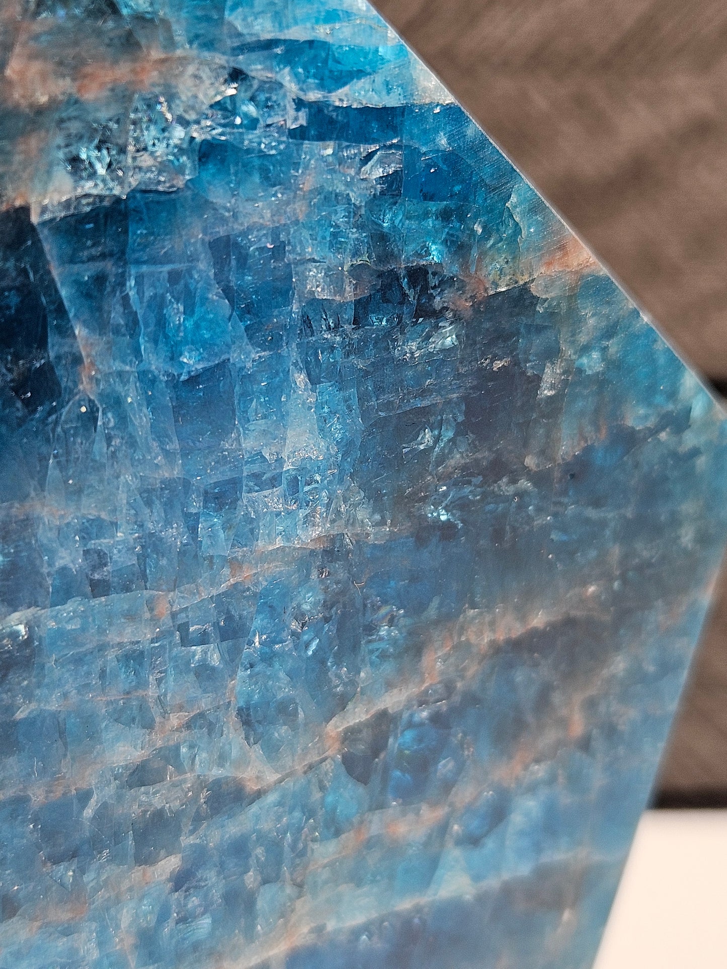Blauwe apatiet slab 360 gram