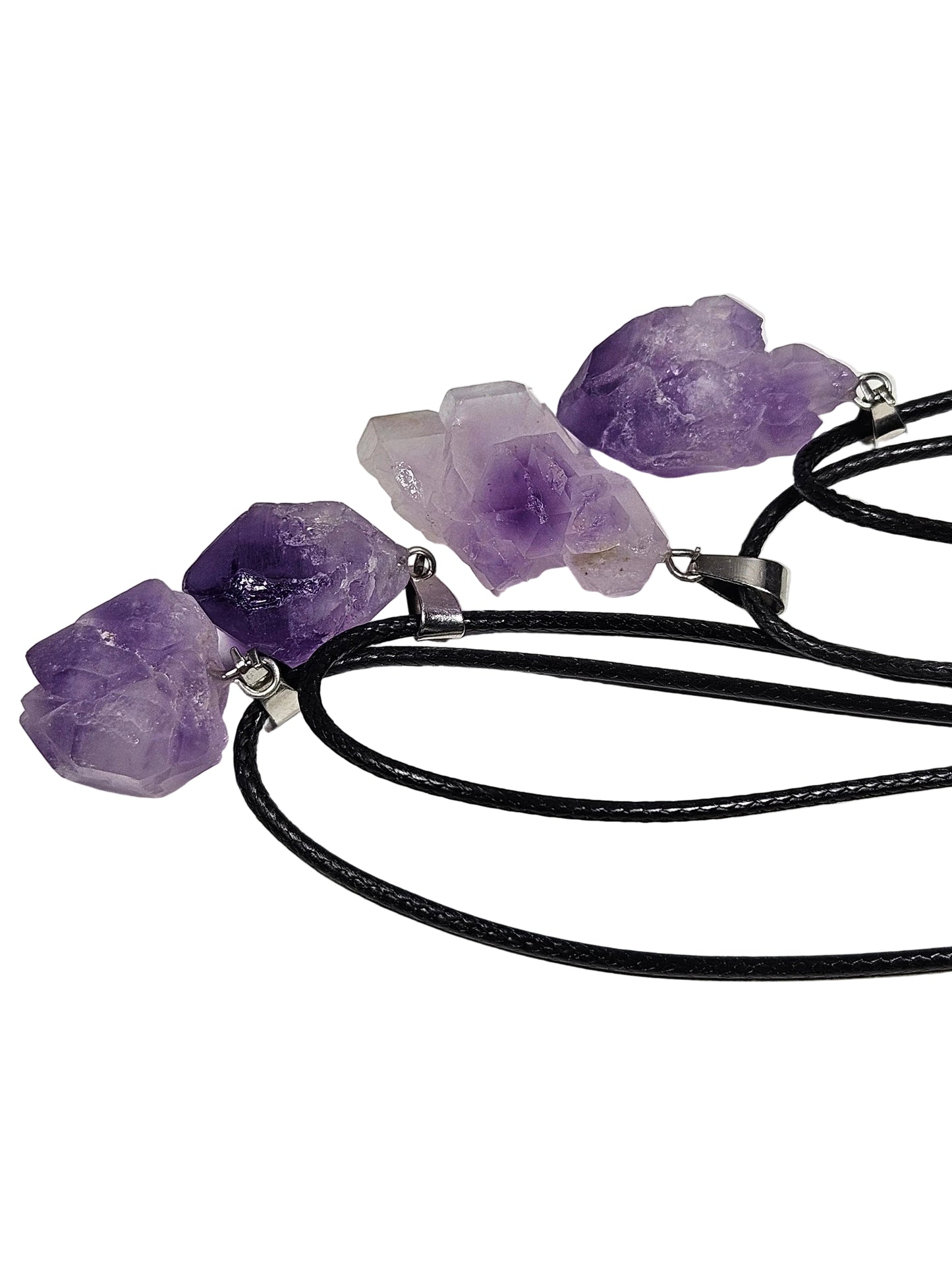 Ruwe Amethist hanger met ketting