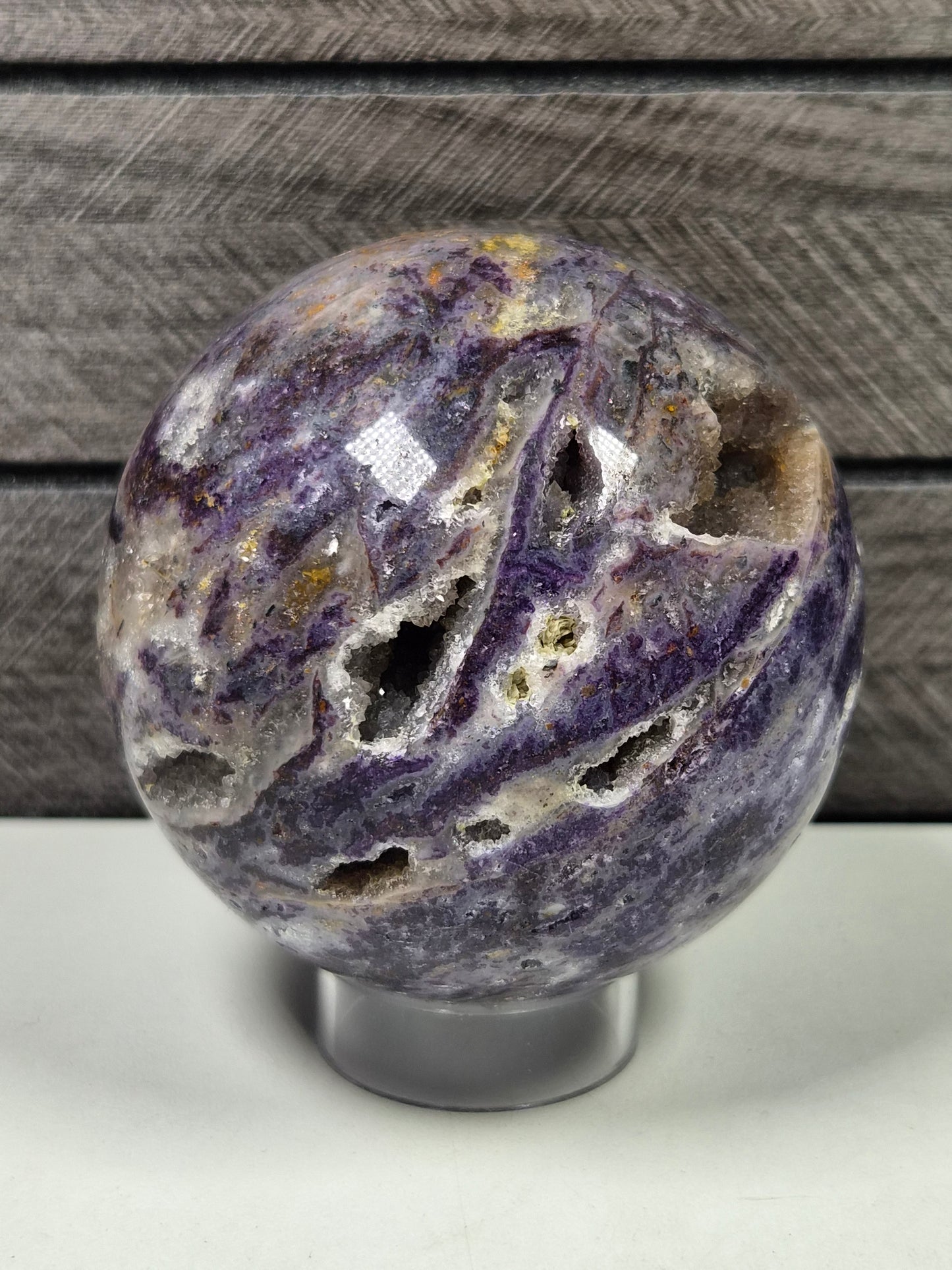 Fluoriet Chalcedoon mix bol 484 gram