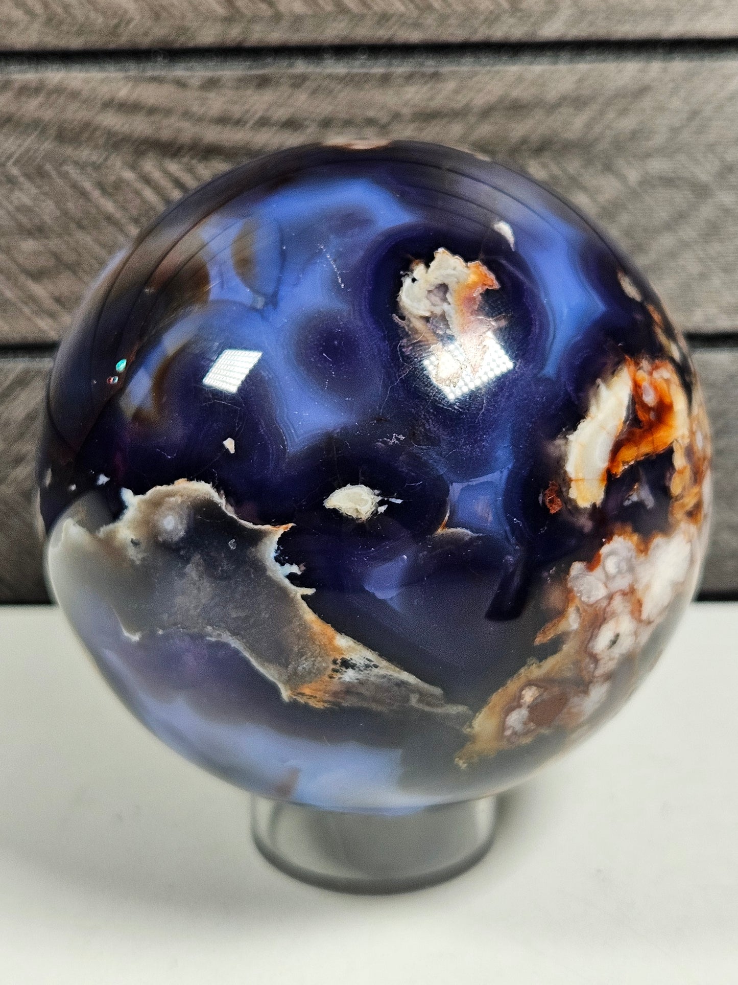 Paarse Bloemagaat bol 706 gram (geverfd)