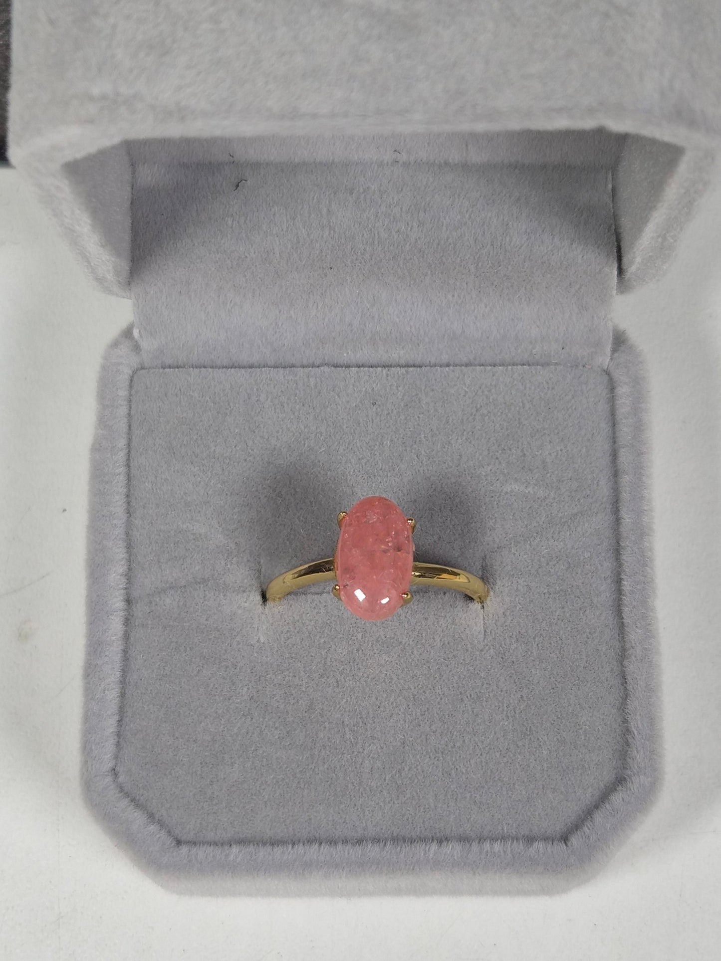 Rhodochrosiet s925 (verguld) verstelbare ring nr4
