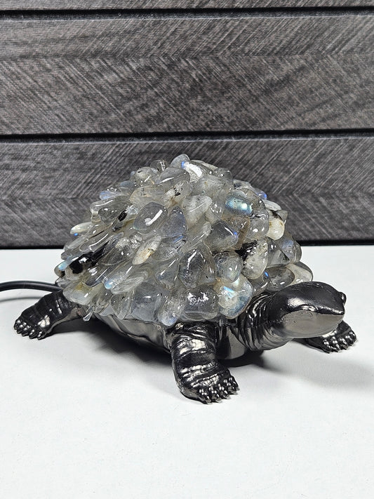 Labradoriet Schildpad lamp USB zwart