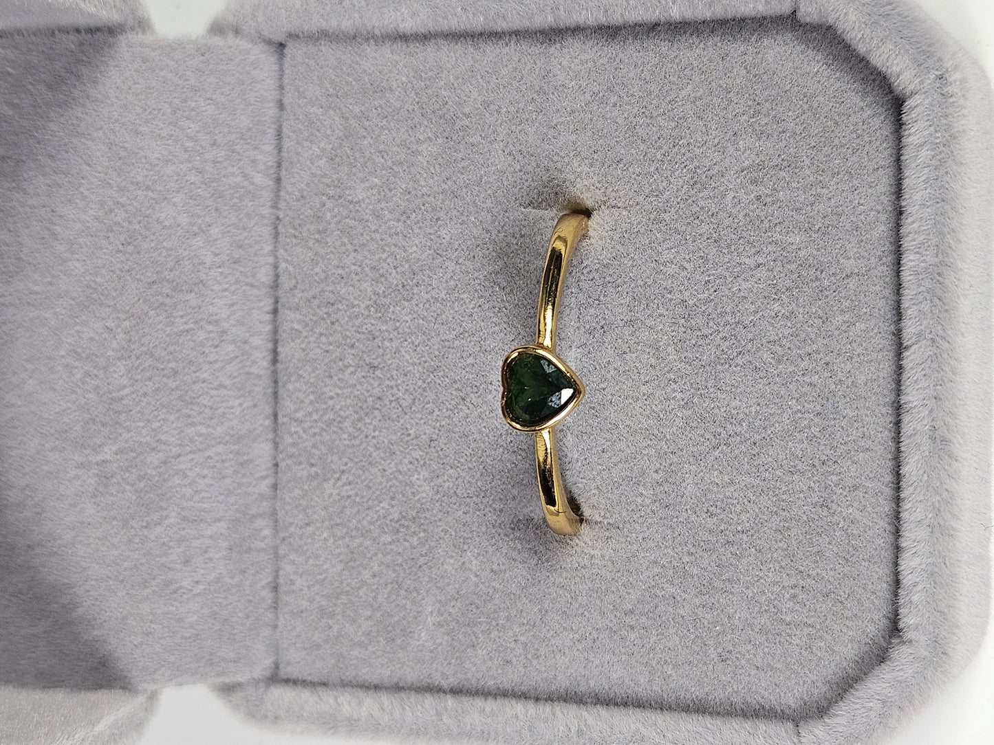 Groene toermalijn s925(verguld) verstelbare ring nr10