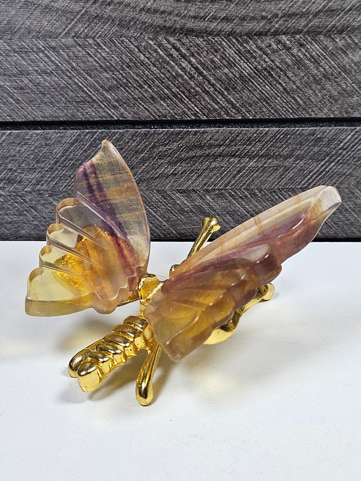 Fluoriet vlinder goud lijfje nr2