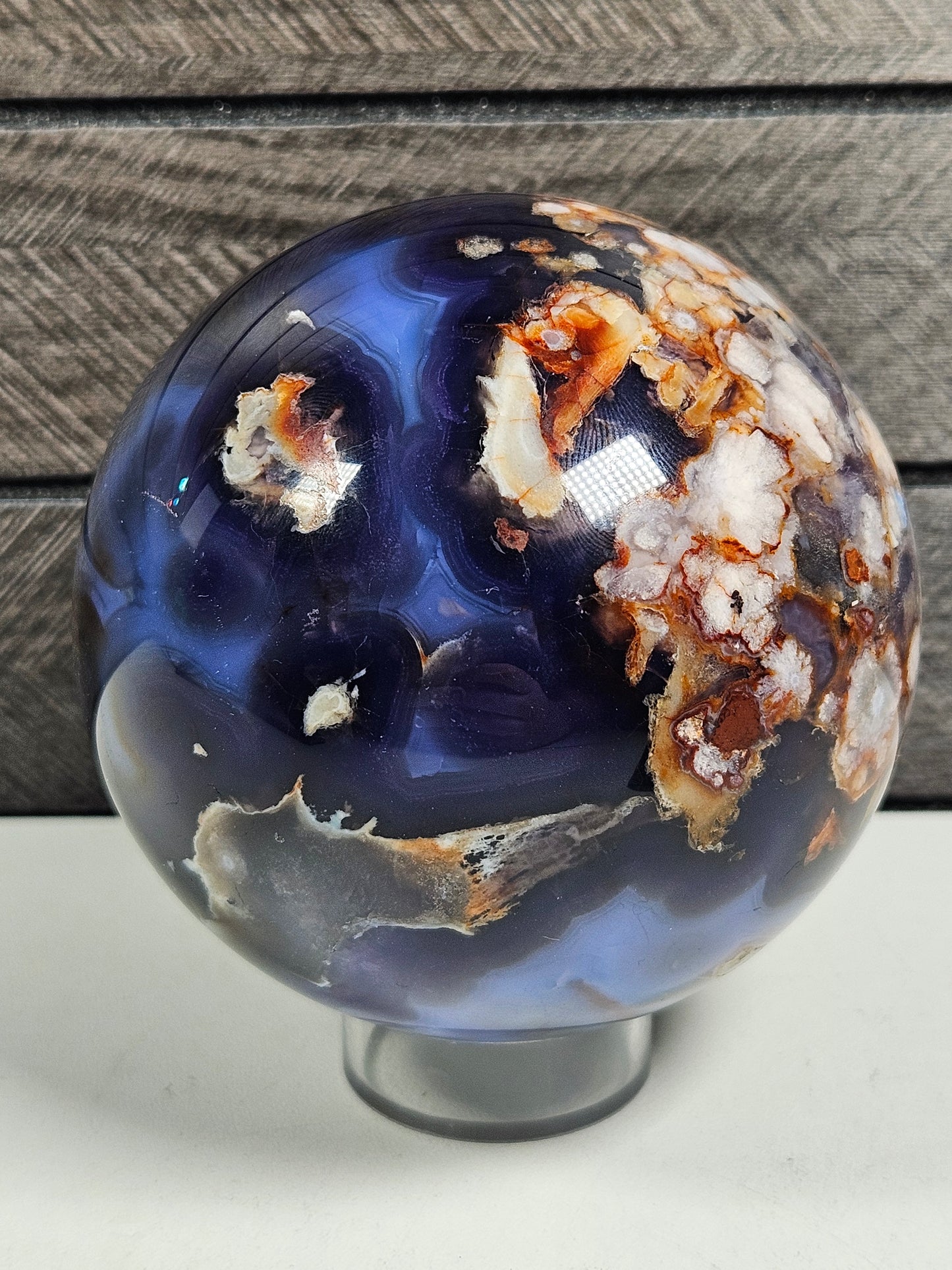 Paarse Bloemagaat bol 706 gram (geverfd)