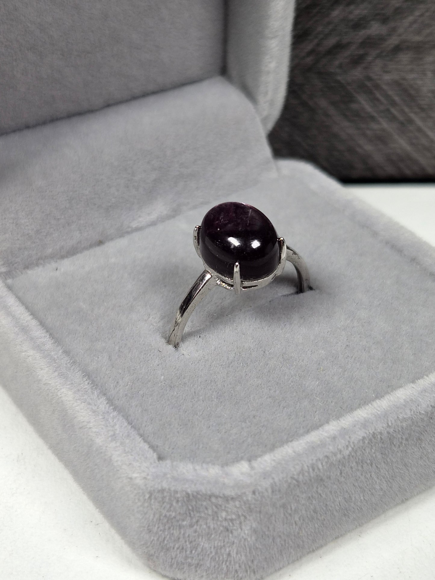 Paarse Mica s925 (zilver) verstelbare ring nr9