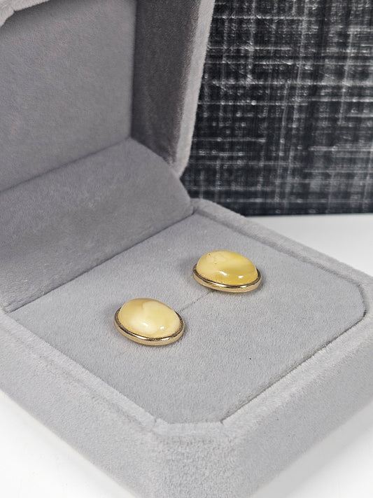 Honingcalciet s925(verguld) oorbellen nr38