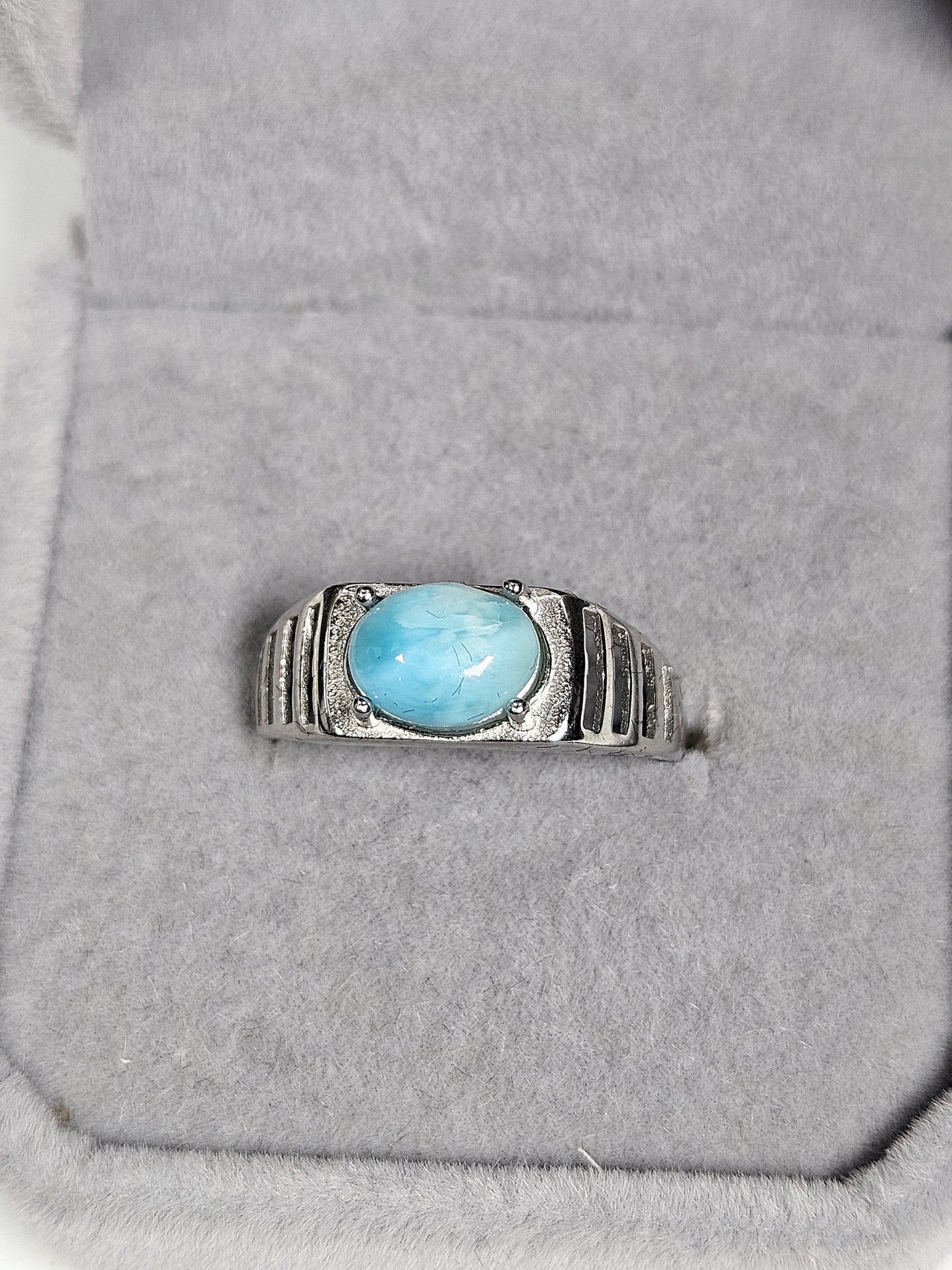 Larimar s925(zilver) verstelbare ring nr23