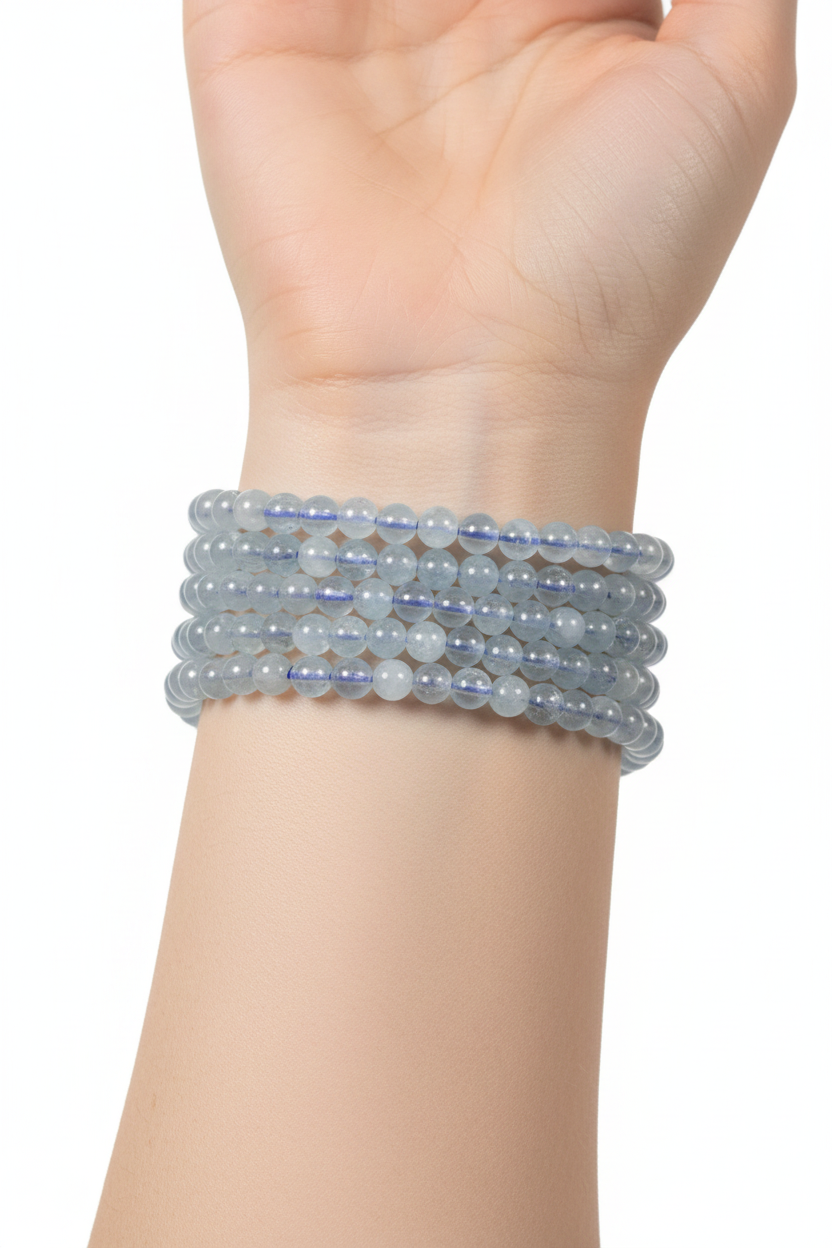 Aquamarijn armband 4mm