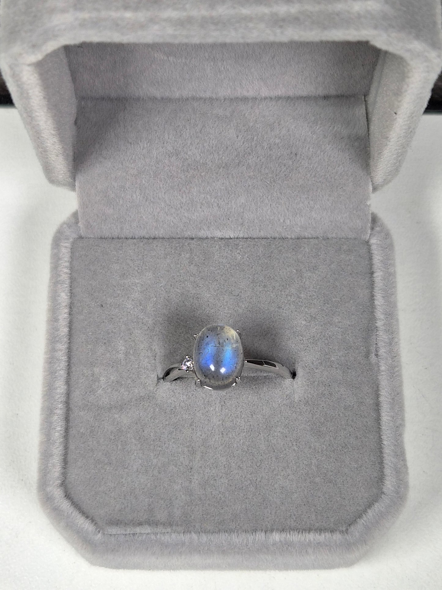 Labradoriet s925 (zilver) verstelbare ring nr2