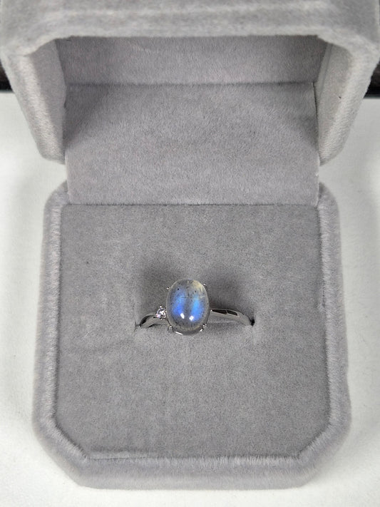 Labradoriet s925 (zilver) verstelbare ring nr2