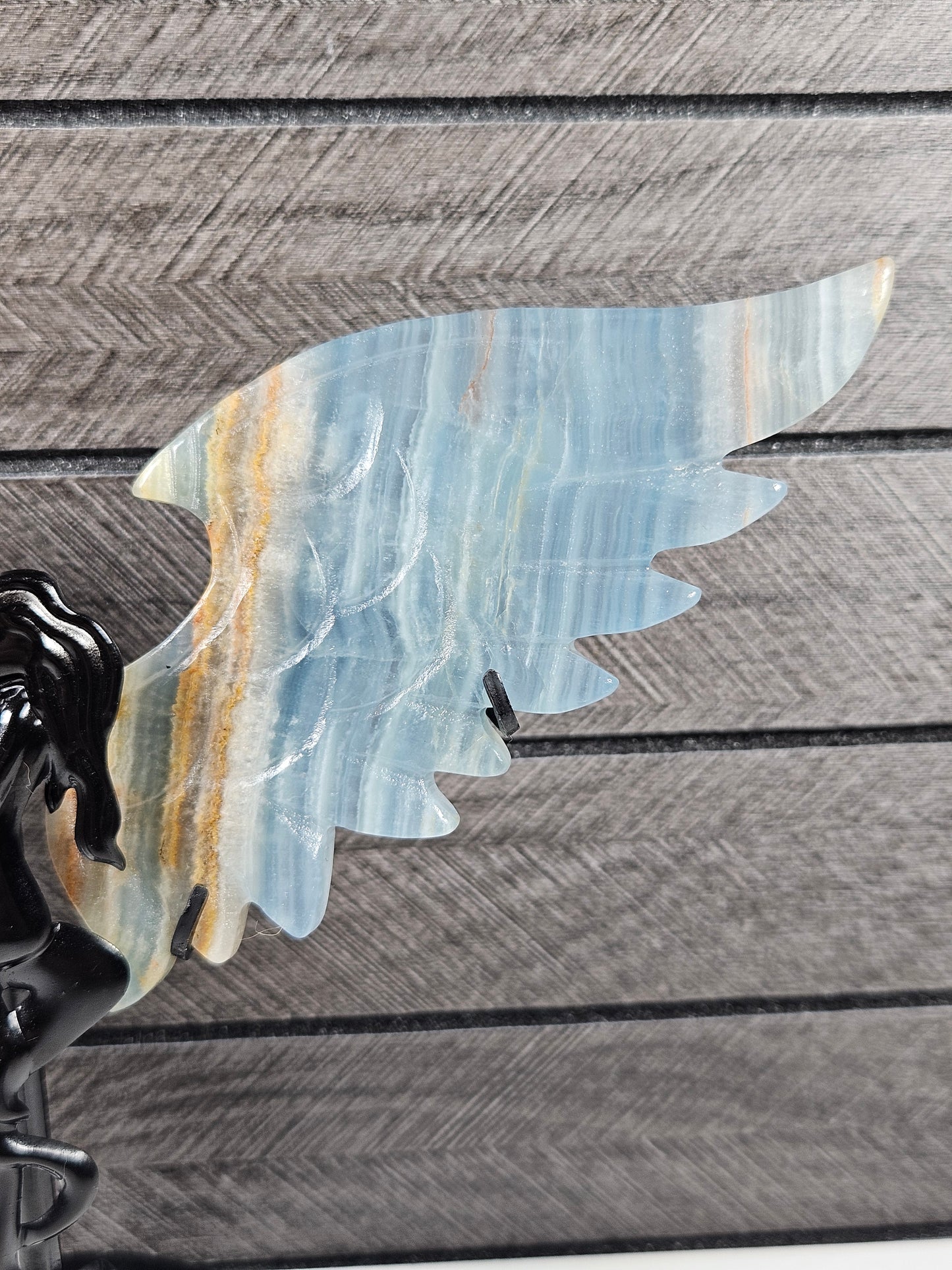 Blauwe Onyx duivel/engel koppel T28