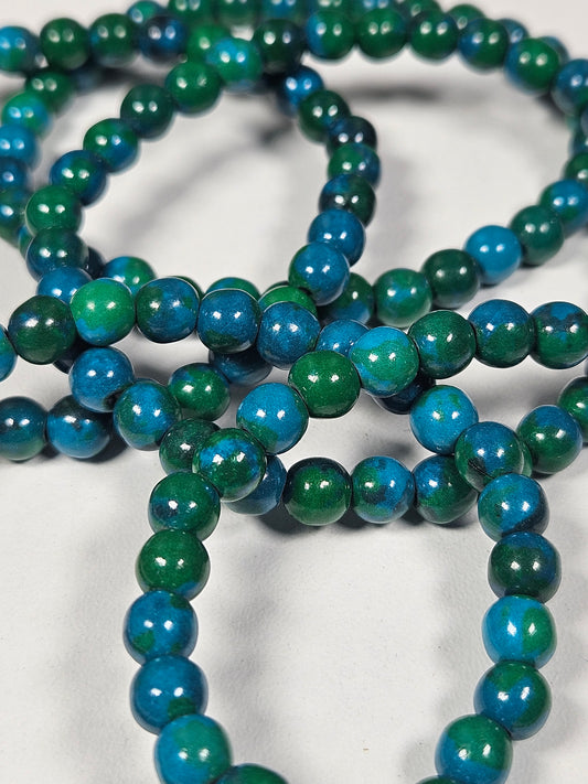 Chrysocolla/Malachiet armband 6mm