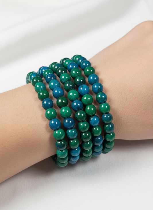 Chrysocolla/Malachiet armband 6mm