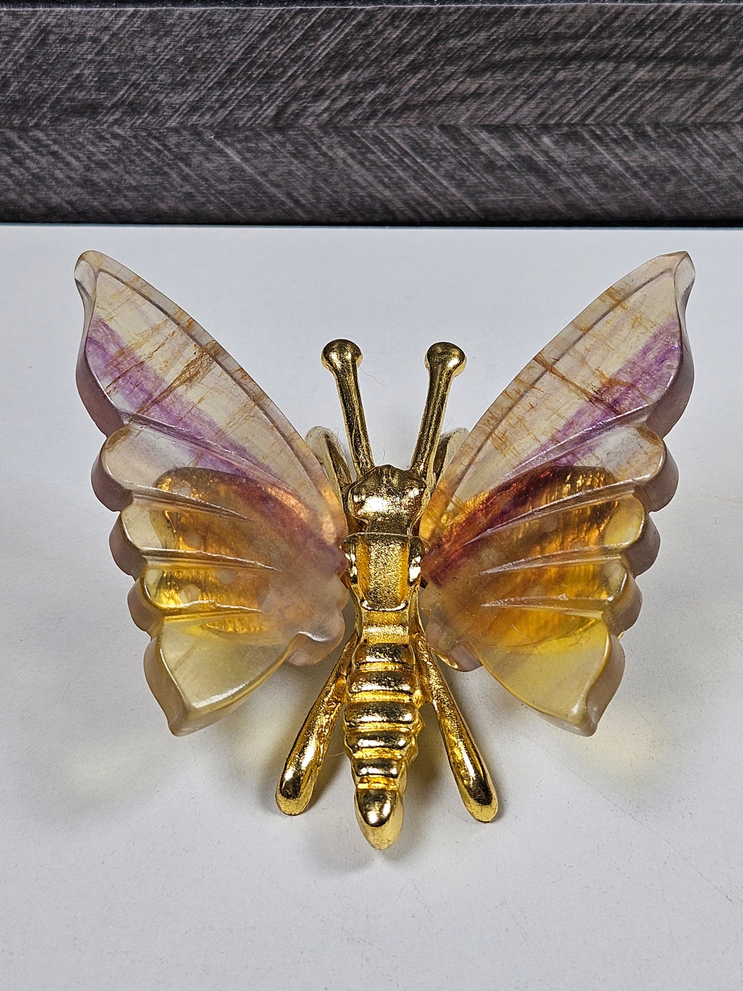 Fluoriet vlinder goud lijfje nr2