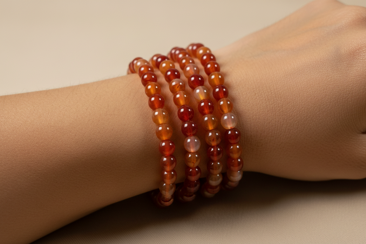 Carneool armband 4mm (oranje)
