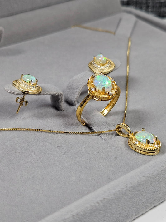 Opaal s925 (verguld) set nr49