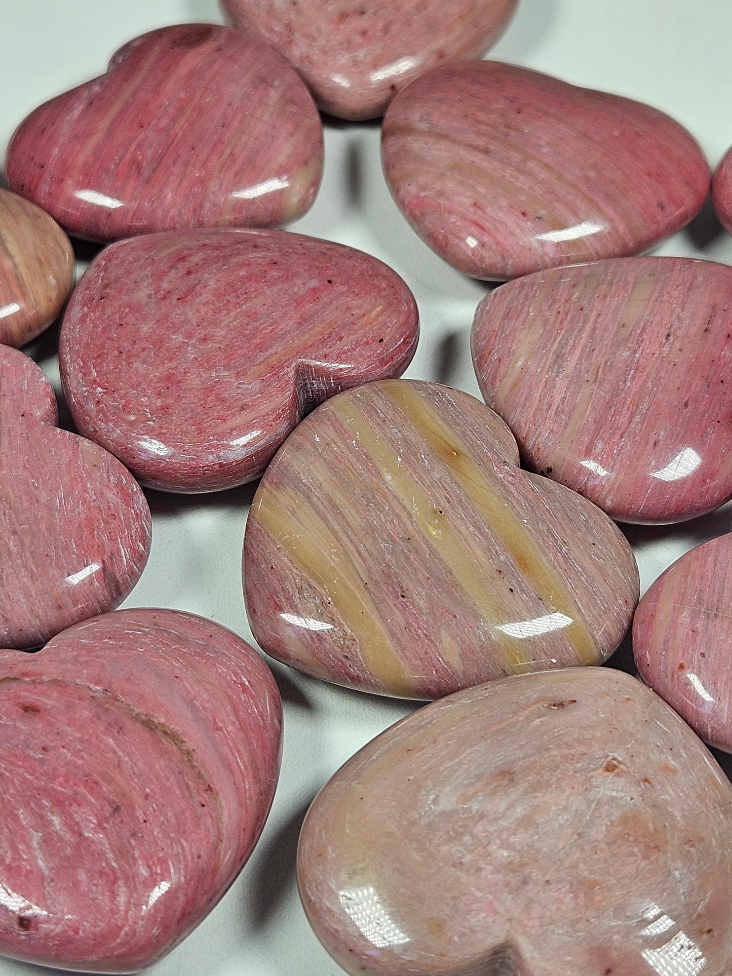 Roze Versteend Hout Hart 5 cm
