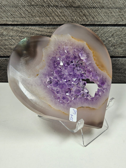 Amethist in agaat hart 274 gram