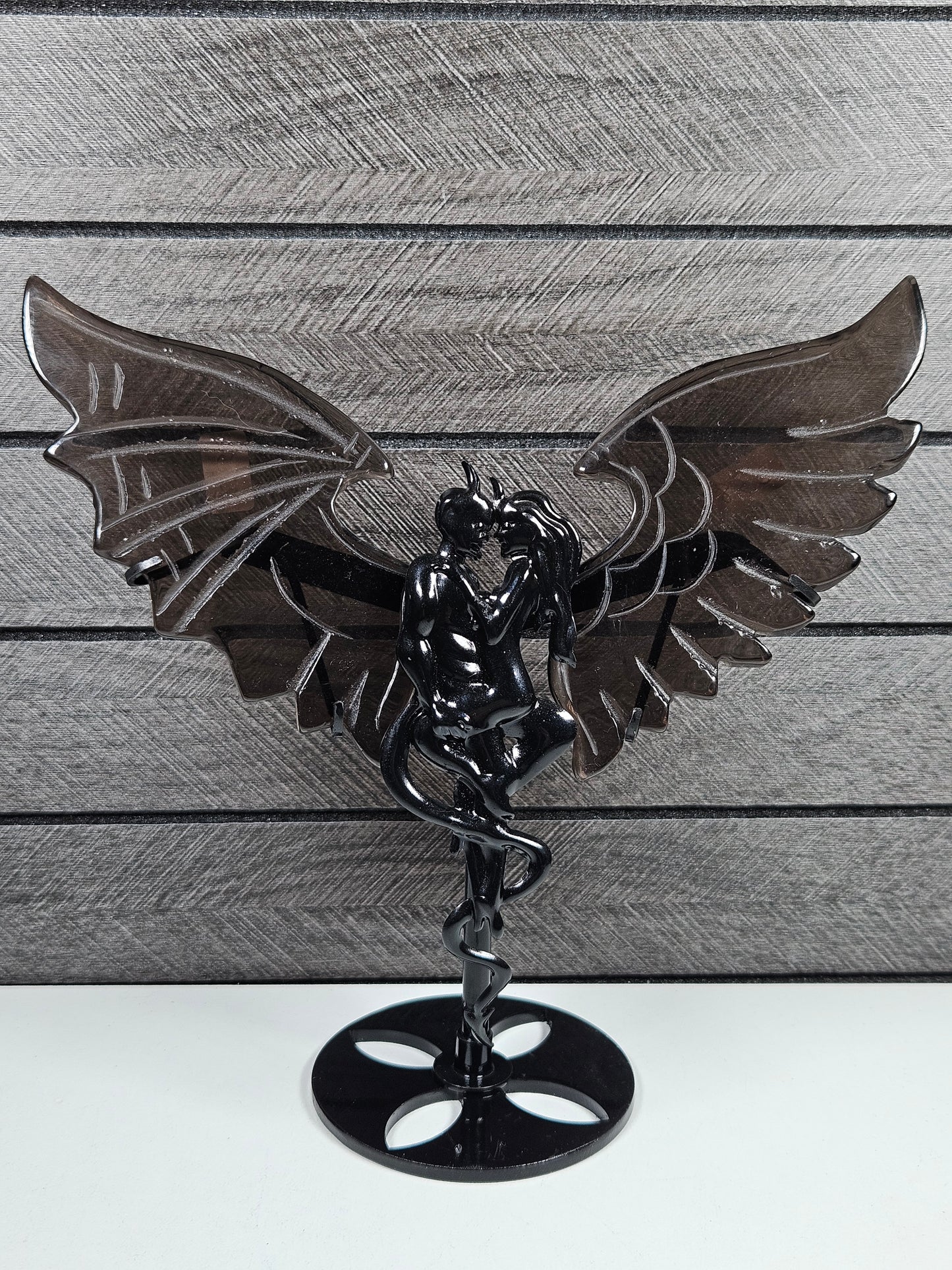 IJs obsidiaan duivel/engel koppel C38