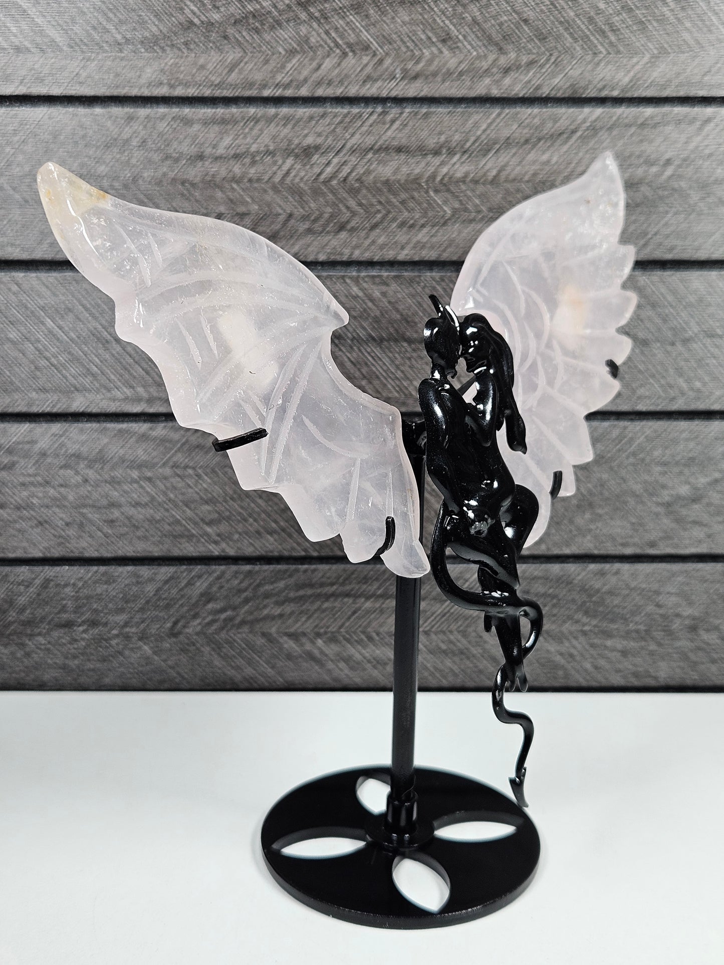 Rozenkwarts duivel/engel koppel C25