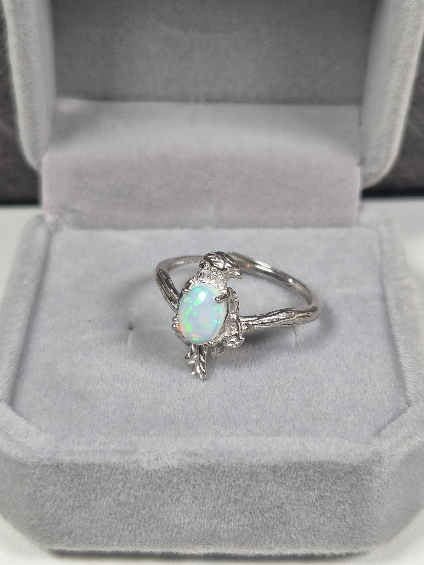 Opaal s925 (zilver) verstelbare ring nr2
