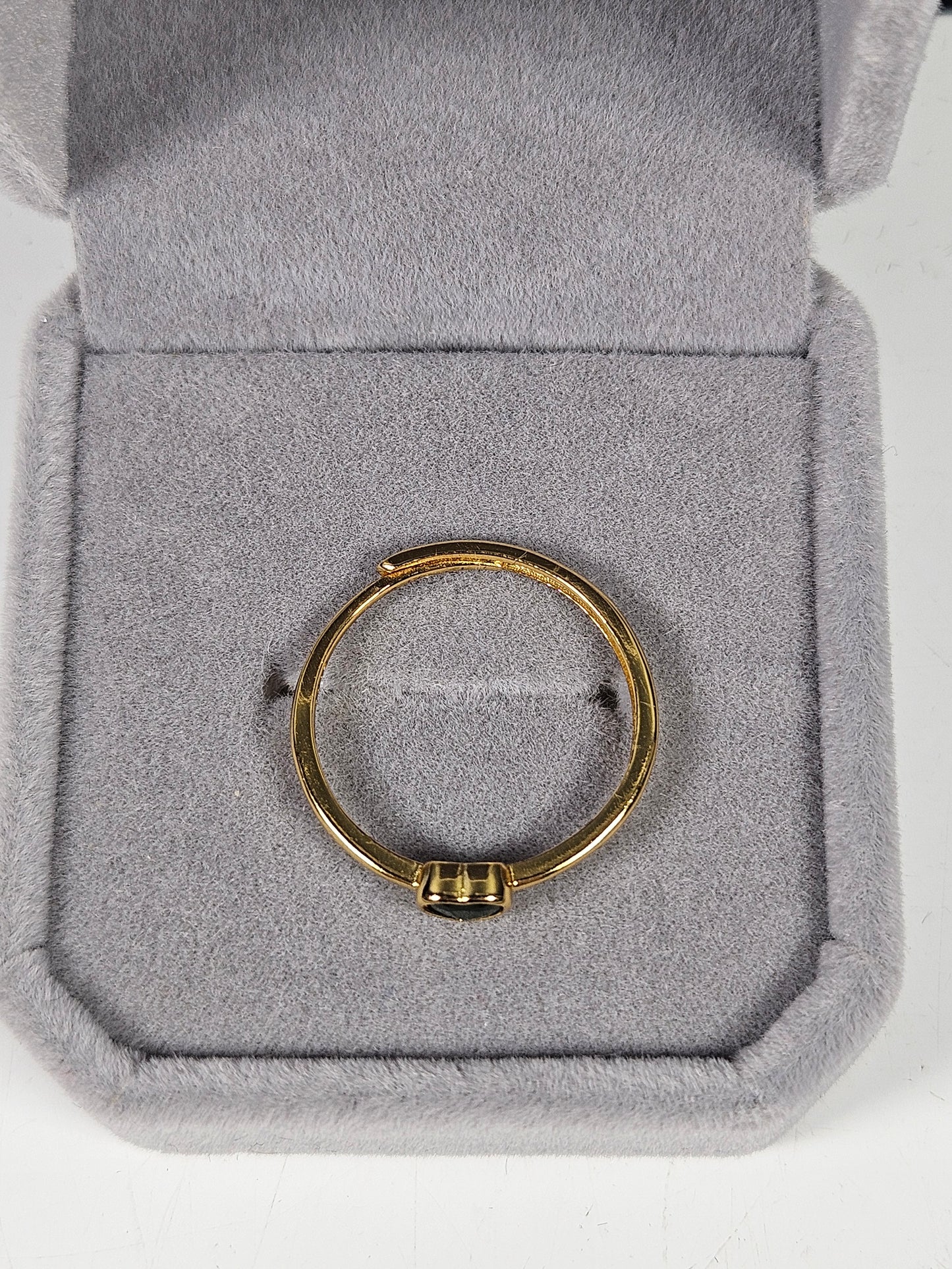 Groene toermalijn s925(verguld) verstelbare ring nr10
