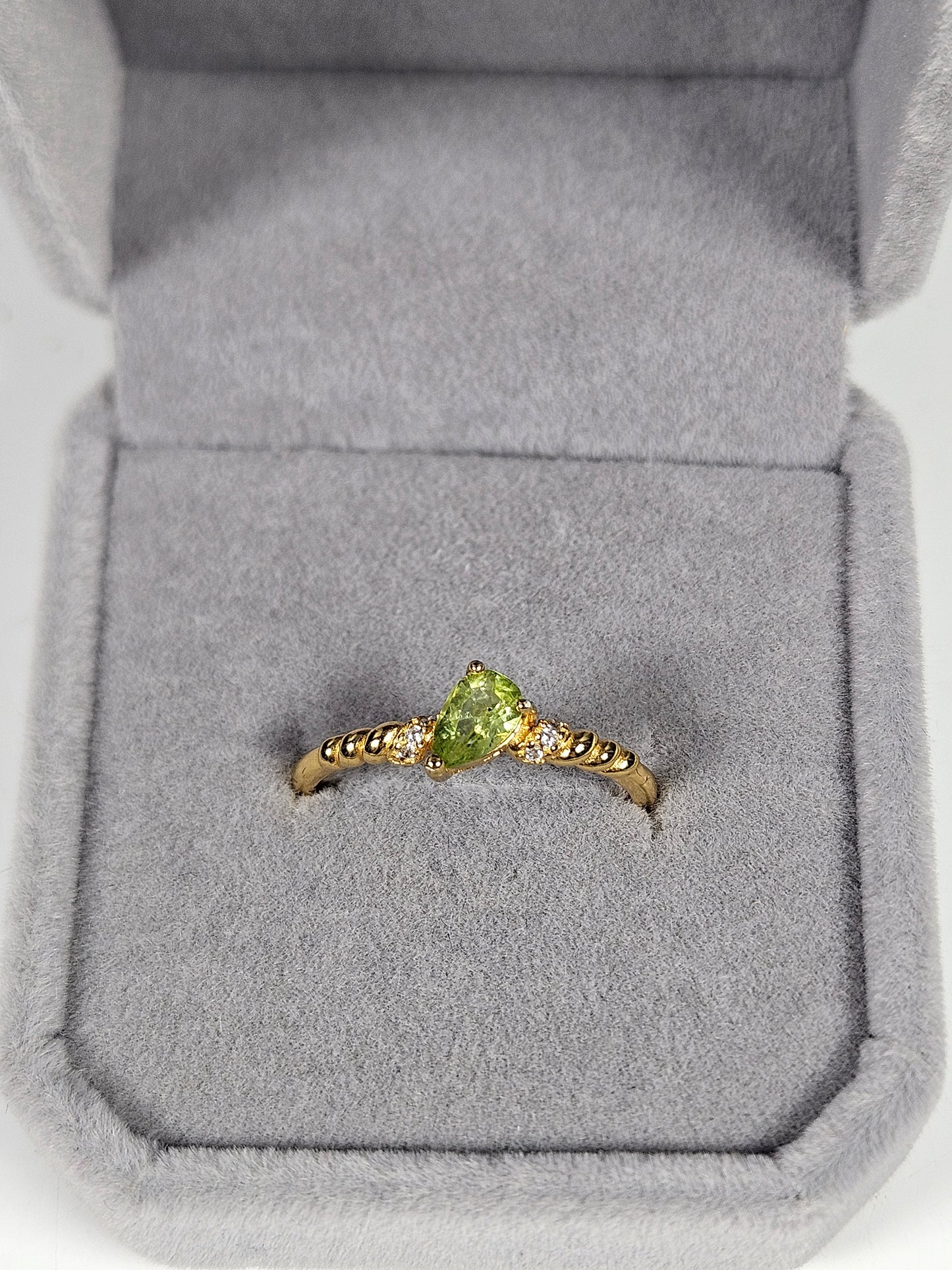 Diopsiet s925(verguld) verstelbare ring nr15