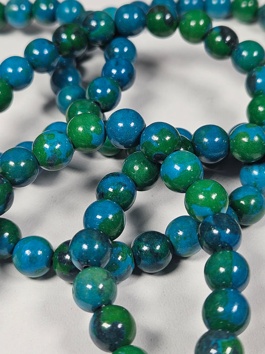 Chrysocolla/Malachiet armband 8mm