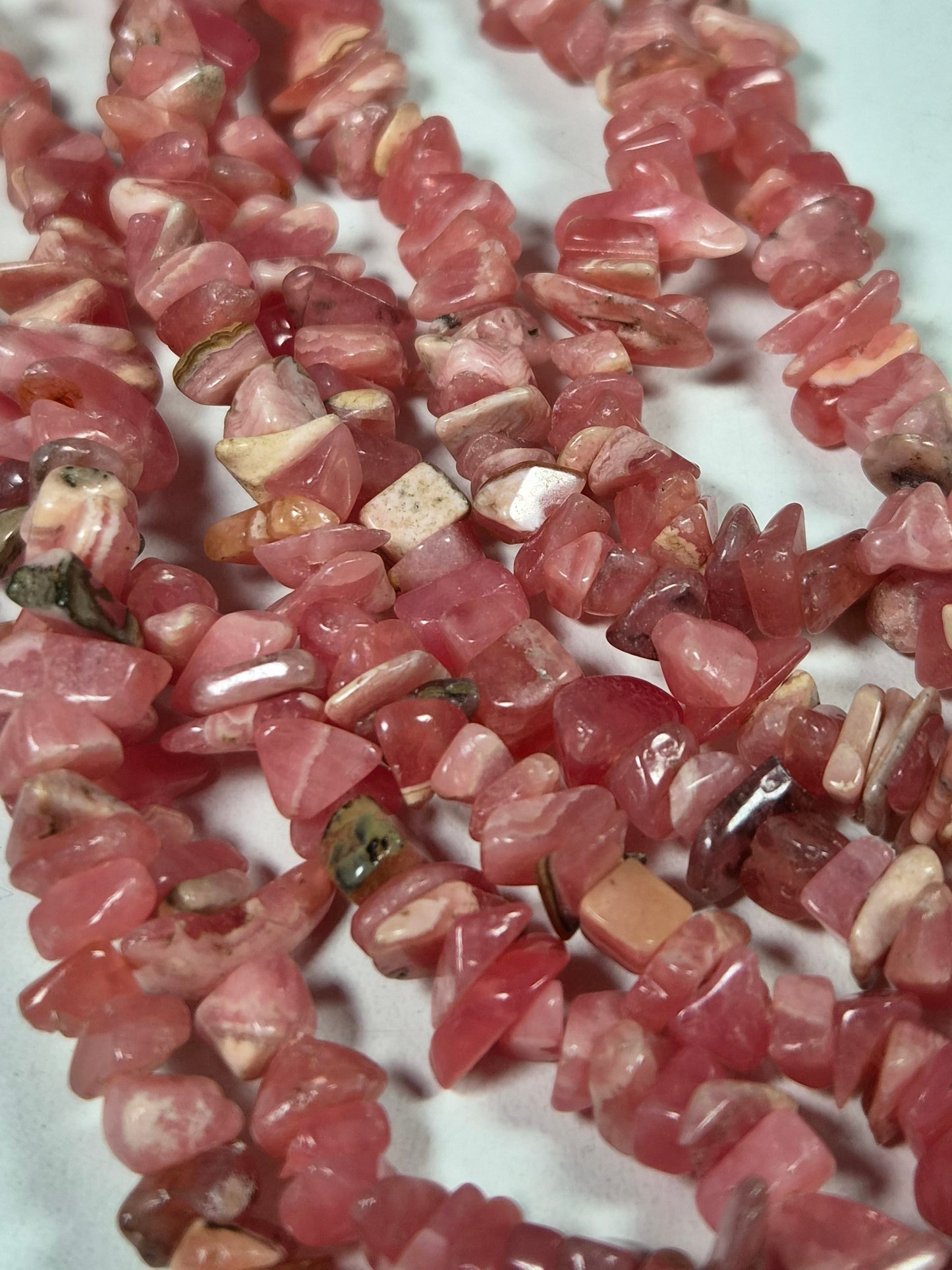 Rhodochrosiet kralenstreng Split (extra lang) 8mm