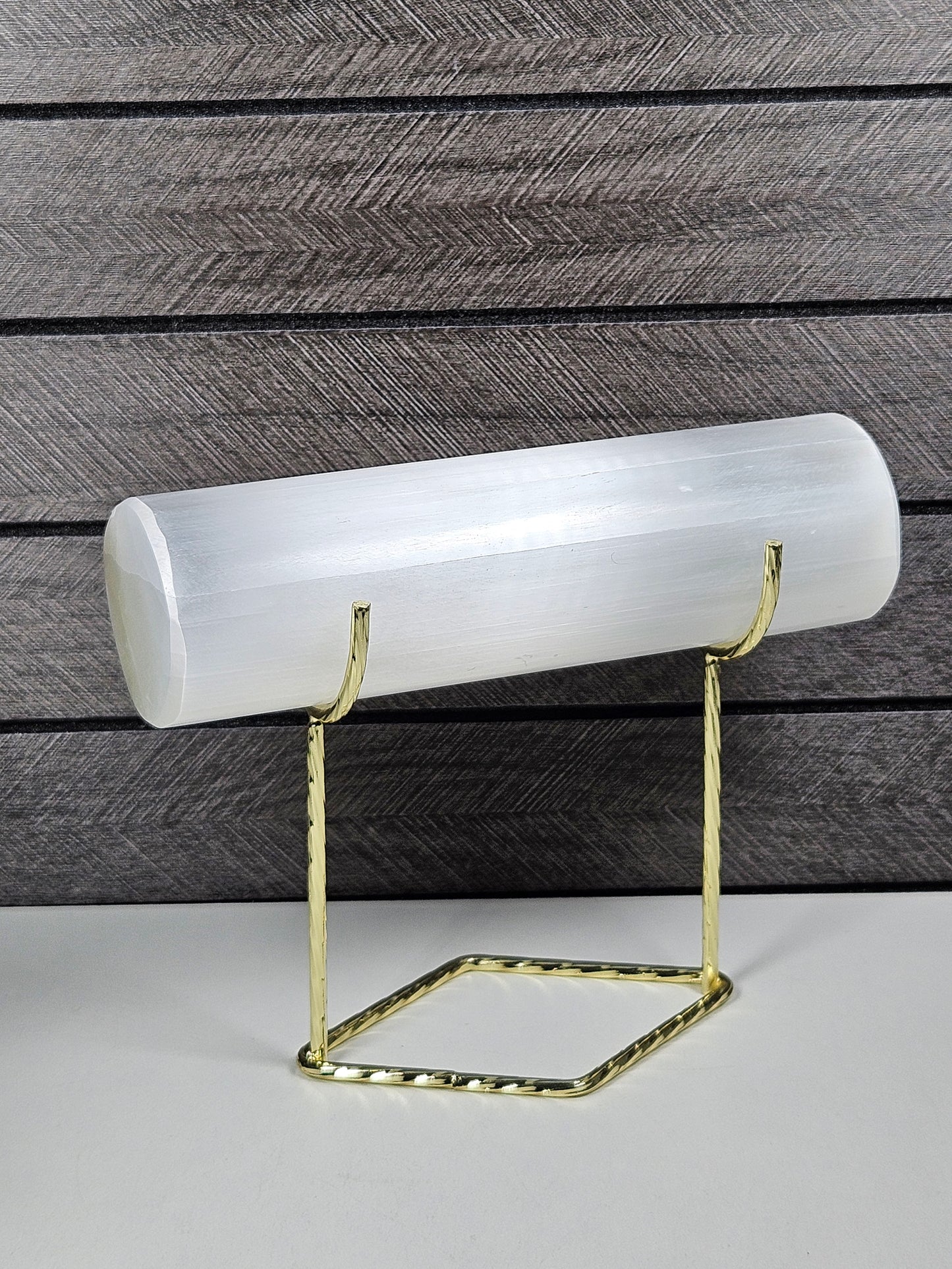 Selenietstaaf 15 cm met houder Goud (voor het reinigen en opladen van o.a. armbanden)