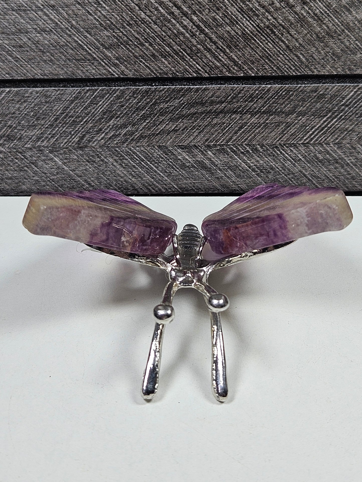 Fluoriet vlinder zilver lijfje nr3