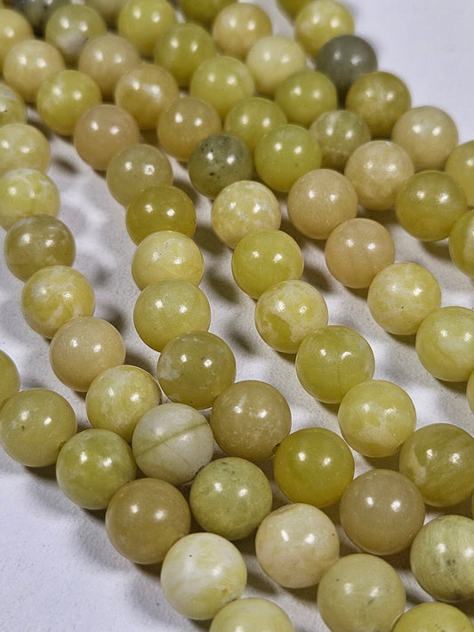 Limoengroene Jade kralenstreng 8mm