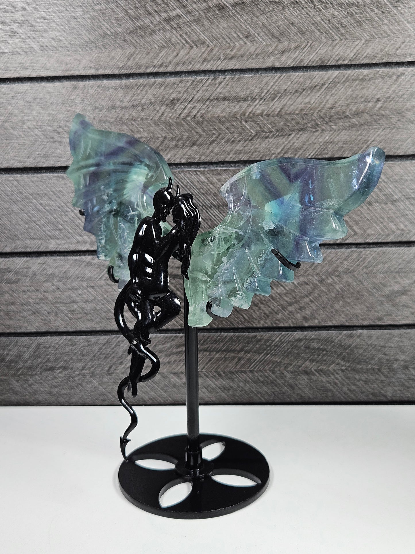 Fluoriet duivel/engel koppel D73