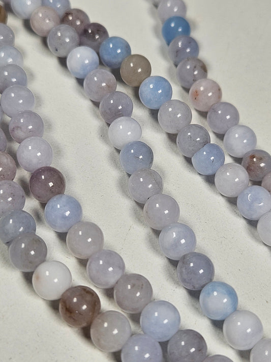 Blauwe chalcedoon kralenstreng 6mm