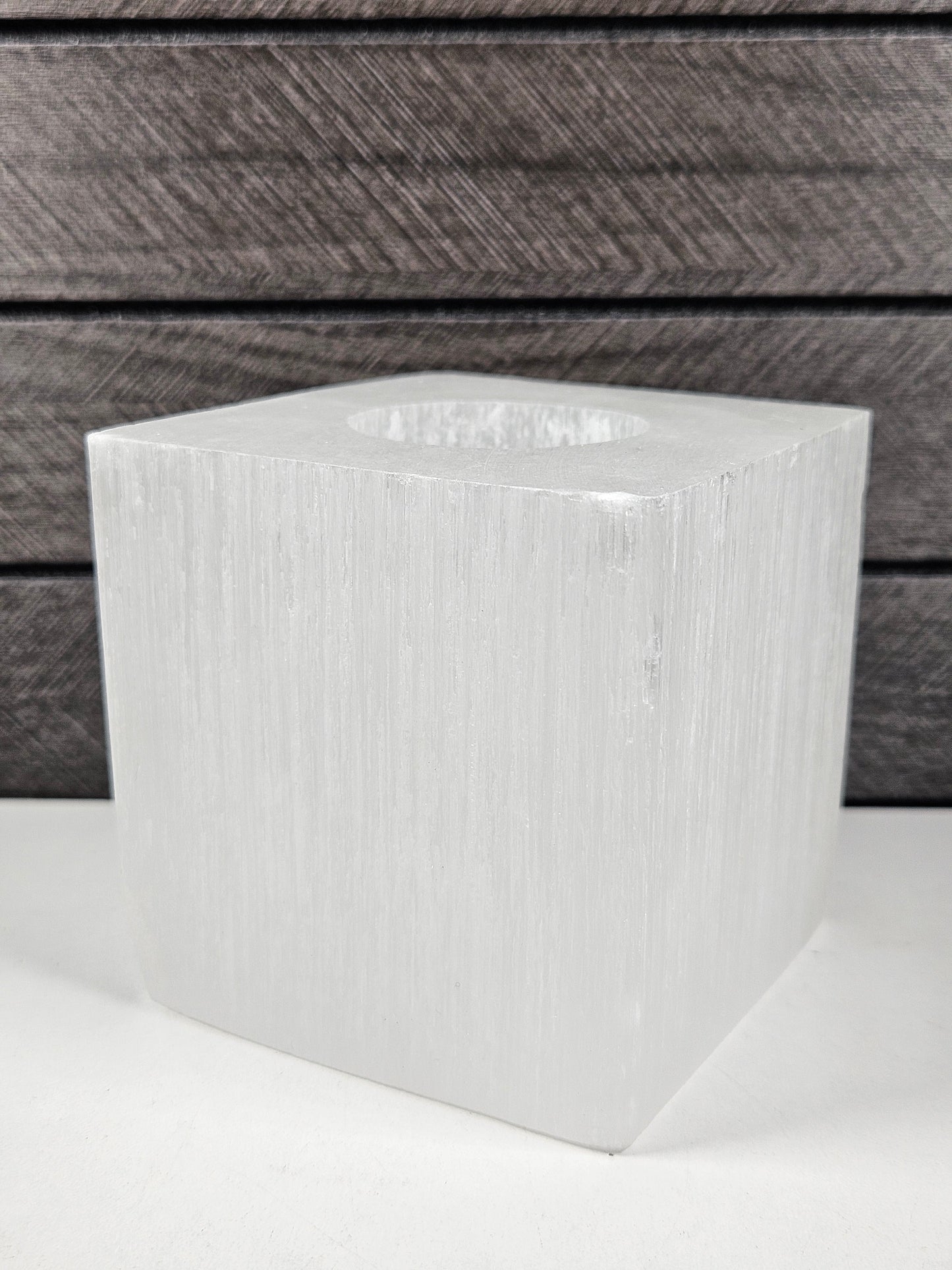 Seleniet waxinelichthouder Kubus