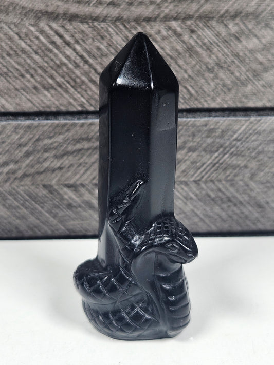 Obsidiaan Toren met Slang 70 gram