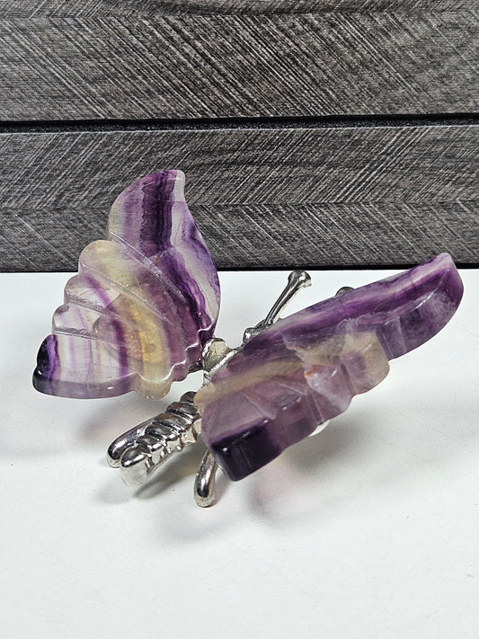 Fluoriet vlinder zilver lijfje nr4