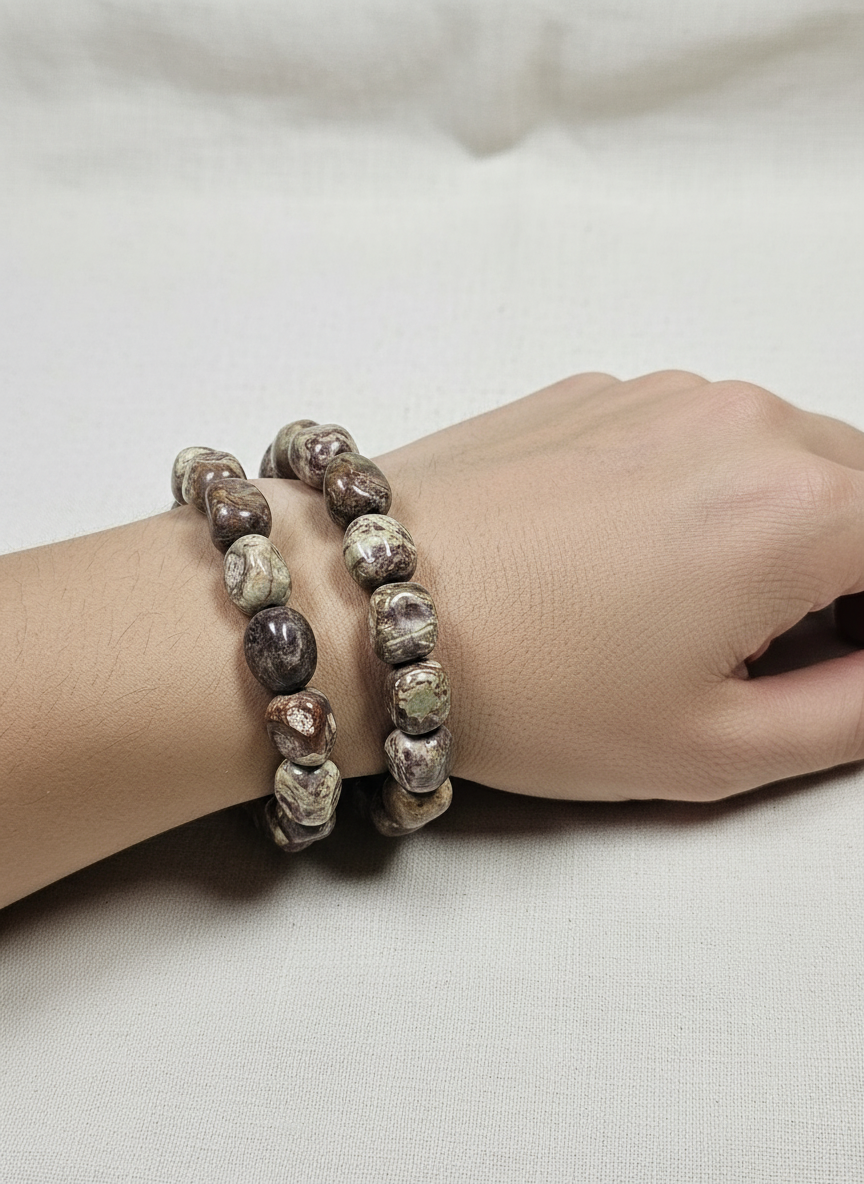 Money agaat trommelsteen armband 9mm