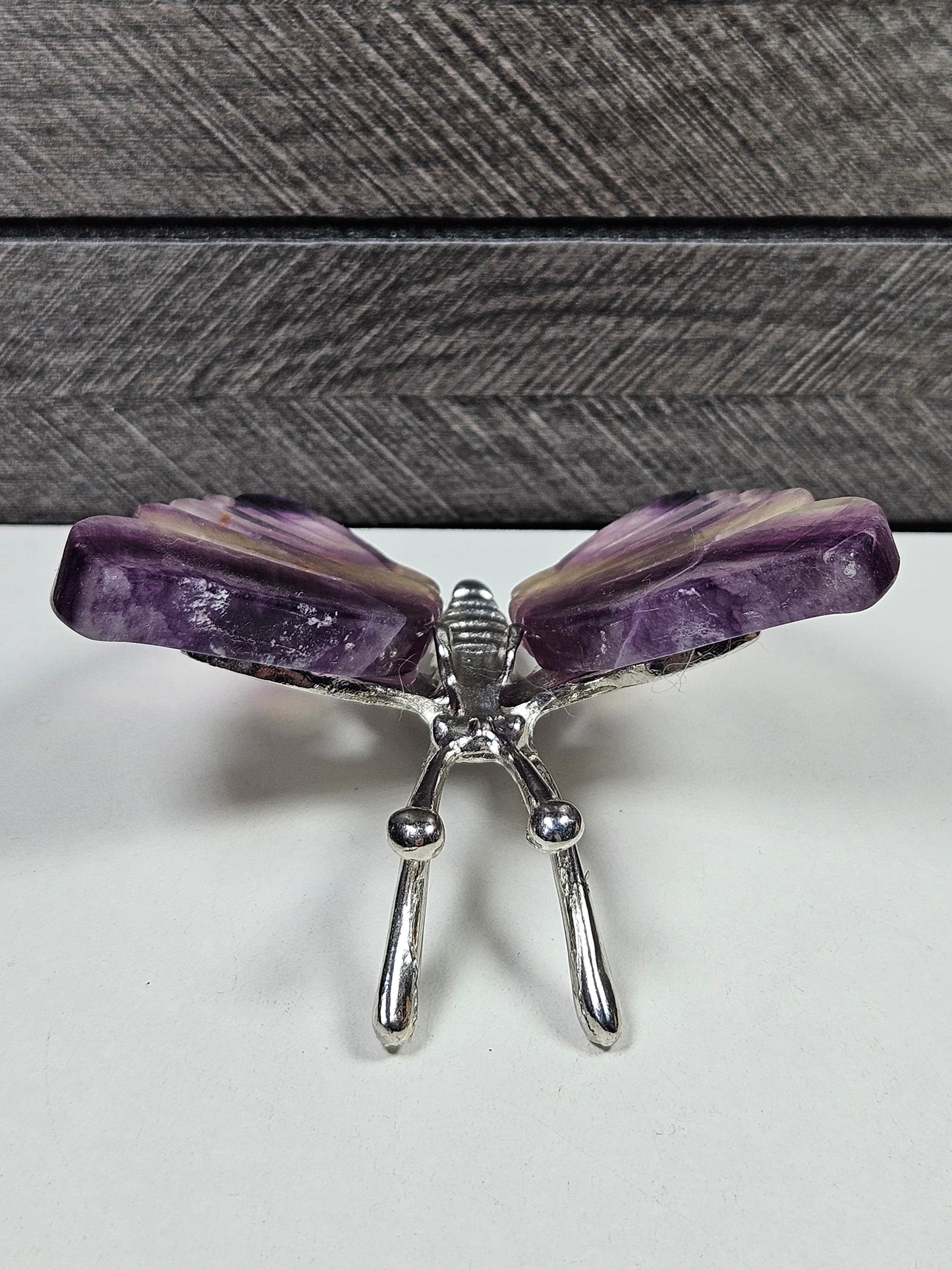 Fluoriet vlinder zilver lijfje nr4